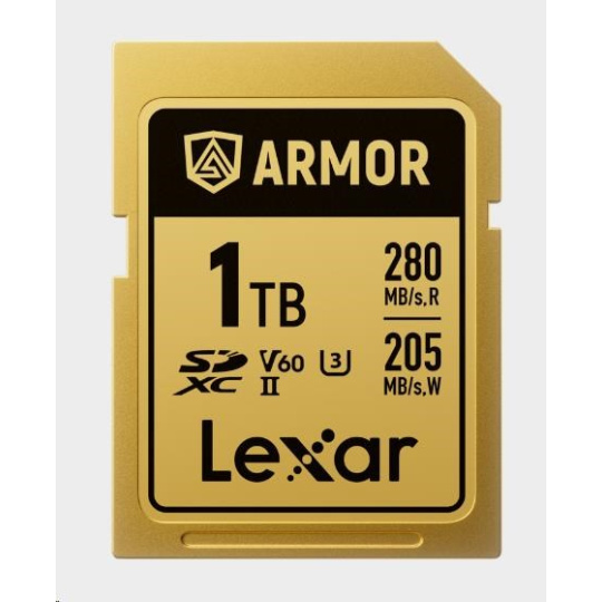 Lexar SDXC ARMOR Gold UHS-II U3, Stainless Steel, IP68 R280/W210 (V60) 1TB