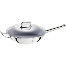 Zwilling Plus wok s poklicí, 32 cm, ergonomická rukojeť, nerezová ocel 18/10