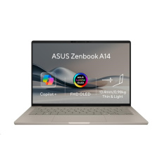 ASUS NTB Zenbook A14 (UX3407QA-OLED202W), X1-26-100, 14" 1920x1200 OLED, 16GB, 512GB SSD, Adreno, W11 Home, Beige