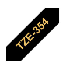 BROTHER TZE354 - kazeta TZ šířky 24mm, laminovaná TZE-354, černá / zlaté písmo - gold