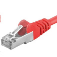 PREMIUMCORD Patch kabel CAT6a S-FTP, RJ45-RJ45, AWG 26/7 0,25m červená