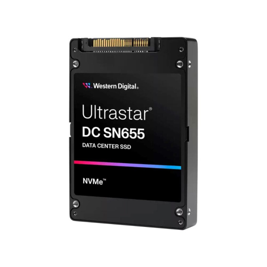 WD SSD 15.36TB Ultrastar DC SN655, PCIe Gen4, (R:6800, W:3700MB/s), RI-1DW/D BICS5 ISE