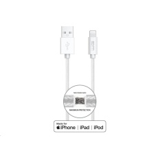 WG - Datový kabel Lightning MFI na USB-A, 1 metr, 2,4A , bílá