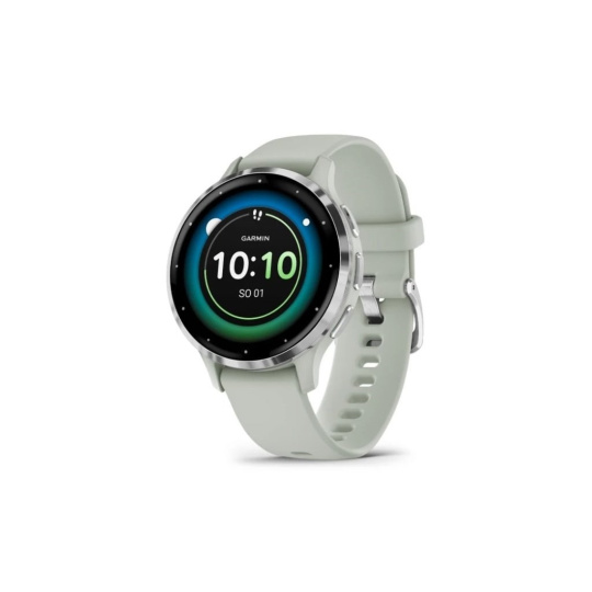 Garmin Venu® 3S, Silver/Sage grey, Silicone band