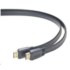 PREMIUMCORD HDMI High Speed + Ethernet plochý kabel, zlacené konektory, 5m