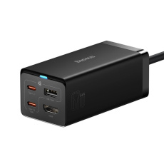 Baseus GaN5 Pro rychlonabíjecí stolní adaptér 2x USB-C + USB-A + HDMI 67W 1.5m kabel černá Baseus GaN5 Pro rychlonabíjecí stolní adaptér 2x USB-C + USB-A + HDMI 67W 1.5m kabel černá