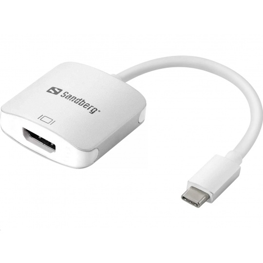 Sandberg redukce USB-C -> HDMI, podpora 4K, stříbrná