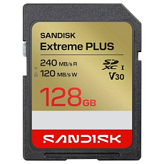SanDisk SDXC karta 128GB Extreme PLUS (R240/W MB/s Class 10, UHS-I U3 V30)