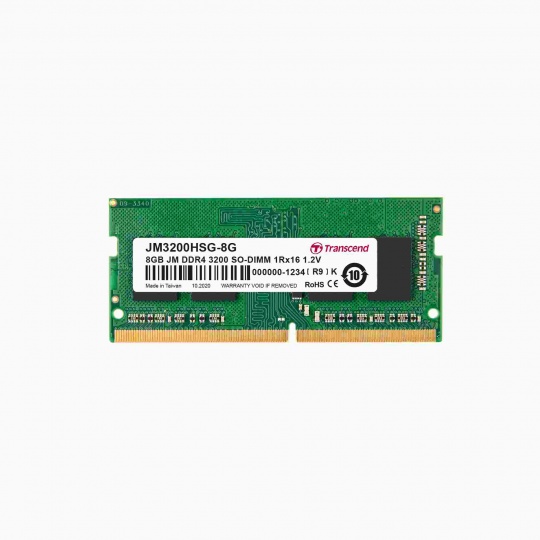 TRANSCEND SODIMM DDR4 8GB 3200MHz 1Rx16 1Gx16 CL22 1.2V