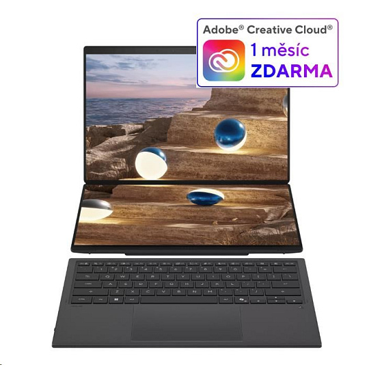 ASUS NTB Zenbook Duo (UX8407AA-OLED086W), Ultra X9 388H, 14" 2880 x 1800, 32GB, 1TB SSD, Intel Arc, W11 Home, Gray