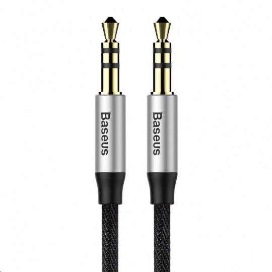Baseus Yiven Series audio kabel 3,5mm Jack 0,5m, stříbrná-černá