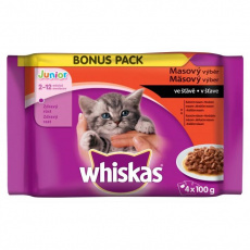 Kap.WHISKAS Junior masovy vyber ve stave 4ks 400g Kap.WHISKAS Junior masovy vyber ve stave 4ks 400g