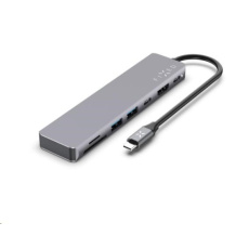 Fixed HUB Card 7v1, USB-C, šedá - Bazar - rozbaleno (náhradní krabice)