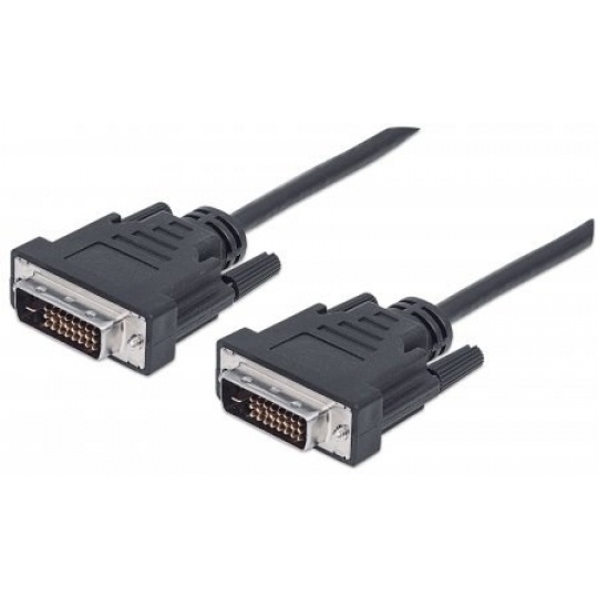 MANHATTAN kabel DVI-D Dual Link Male to DVI-D Dual Link Male, Black, 3 m