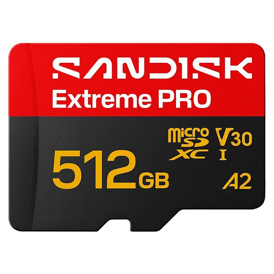 SanDisk micro SDXC Extreme PRO 512GB UHS-I U3 (250R/170W MB/s, UHS-I U3 V30) + adaptér SanDisk micro SDXC Extreme PRO 512GB UHS-I U3 (250R/170W MB/s, UHS-I U3 V30) + adaptér
