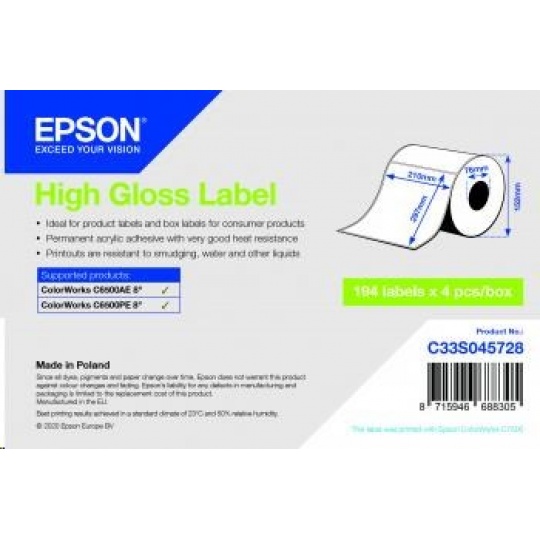 Epson label roll, normal paper, 210x297mm