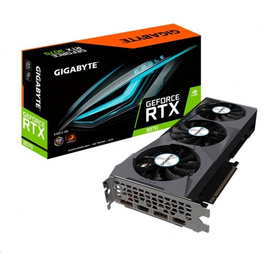 GIGABYTE VGA NVIDIA GeForce RTX 3070 EAGLE 8G Rev. 2.0, RTX 3070 LHR, 8GB GDDR6, 2xDP, 2xHDMI