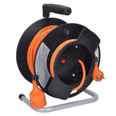 Solight prodlužovací přívod na bubnu, 1 zásuvka, 25m, oranžový kabel, 3x 1,5mm2 Solight prodlužovací přívod na bubnu, 1 zásuvka, 25m, oranžový kabel, 3x 1,5mm2