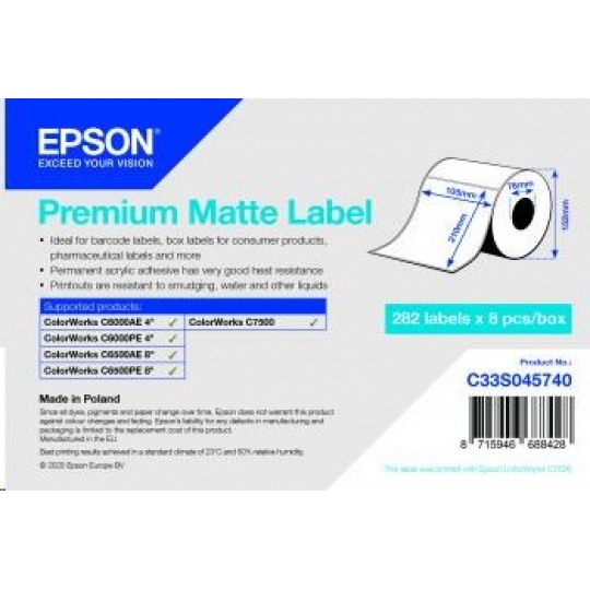 Epson label roll, normal paper, 105x210mm