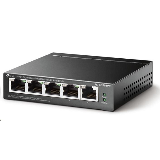 TP-Link Easy Smart switch TL-SG105PE (5xGbE, 4xPoE+, 65W, fanless) TP-Link Easy Smart switch TL-SG105PE (5xGbE, 4xPoE+, 65W, fanless)