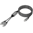 PREMIUMCORD Nabíjecí kabel USB-C, 2xUSB-C na USB-C, 100W, 1m, černá