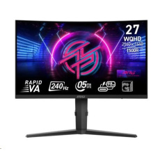 MSI LCD MPG 275CQRXF, 27", 2560x1440, Rapid VA, 240Hz, 0,5ms, VESA 75x75, Black MSI LCD MPG 275CQRXF, 27", 2560x1440, Rapid VA, 240Hz, 0,5ms, VESA 75x75, Black