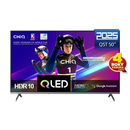 CHiQ U50QST TV 50", UHD, QLED, ultratenká, Google TV, DLG 120 Hz, Dolby Audio, Frameless, metalická CHiQ U50QST TV 50", UHD, QLED, ultratenká, Google TV, DLG 120 Hz, Dolby Audio, Frameless, metalická