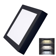 Solight LED mini panel CCT, přisazený, 18W, 1530lm, 3000K, 4000K, 6000K, čtvercový, černá barva Solight LED mini panel CCT, přisazený, 18W, 1530lm, 3000K, 4000K, 6000K, čtvercový, černá barva