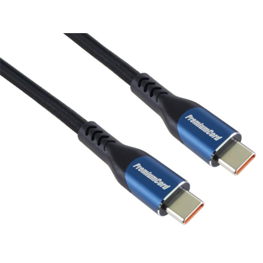 PremiumCord USB-C kabel ( USB 3.2 GEN 2x2, 5A, 100W, 20Gbit/s ) 1,5m, bavlněný oplet PremiumCord USB-C kabel ( USB 3.2 GEN 2x2, 5A, 100W, 20Gbit/s ) 1,5m, bavlněný oplet