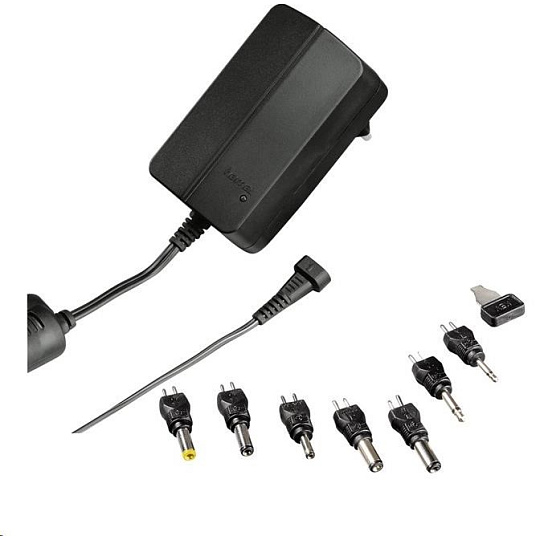 Hama univerzálny sieťový napájací zdroj 12 V/2250 mA, nastaviteľný, 7 konektorov Hama univerzálny sieťový napájací zdroj 12 V/2250 mA, nastaviteľný, 7 konektorov