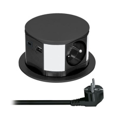 Solight 3z + USB A+C výsuvný blok zásuvek, 2m, černý Solight 3z + USB A+C výsuvný blok zásuvek, 2m, černý