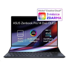 ASUS NTB Zenbook Pro (UX8402VU-OLED026WS), i7-13700H, 14.5" 2880 x 1800, 16GB, 1TB SSD, RTX 4050, W11 Home, Black