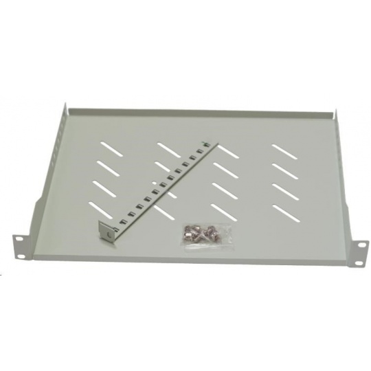 LEXI-Net 19" police s perforací 1U/650mm, nosnost 45kg, zadní nastavitelný úchyt, šedá LEXI-Net 19" police s perforací 1U/650mm, nosnost 45kg, zadní nastavitelný úchyt, šedá