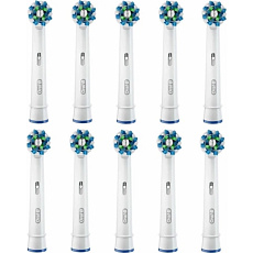Oral-B Cross Action, náhradní hlavice 10 ks, bílé, oscilačně-rotační technologie, efektivní odstranění plaku
