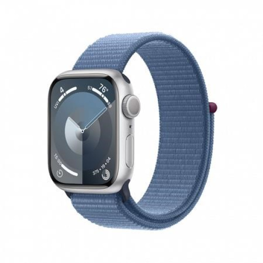 APPLE Watch Series 9 GPS 45mm Silver Aluminium Case with Winter Blue Sport Loop