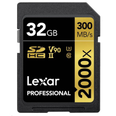 Lexar SDHC Pro 2000X UHS-II U3 R300/W260 (V90) 32GB