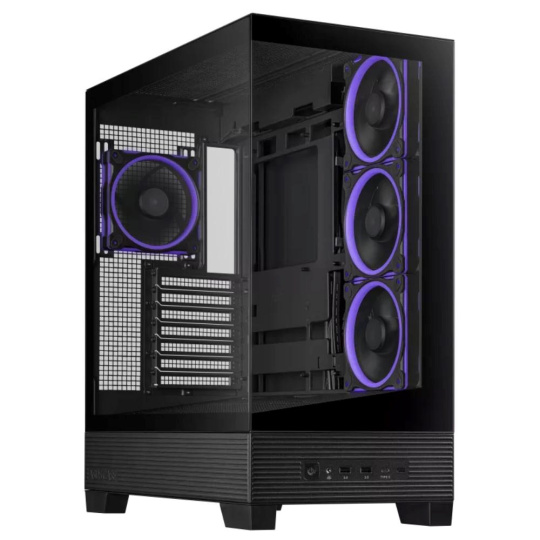 ASUS case A31 PLUS TG ARGB, Mid Tower, Průhledná bočnice, 4x120mm ARGB Fan, ARGB Hub, černá