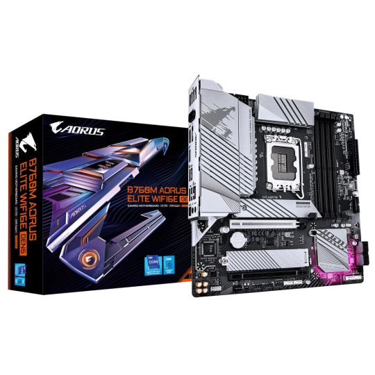 GIGABYTE MB Sc LGA1700 B760M AORUS ELITE WIFI6E GEN5, Intel B760, 4xDDR5, 1xDP, 1xHDMI, mATX GIGABYTE MB Sc LGA1700 B760M AORUS ELITE WIFI6E GEN5, Intel B760, 4xDDR5, 1xDP, 1xHDMI, mATX