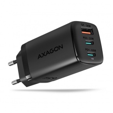 AXAGON ACU-DPQ65, GaN nabíječka do sítě 65W, 3x port (USB + dual USB-C), PD3.0/QC4+/PPS/Apple AXAGON ACU-DPQ65, GaN nabíječka do sítě 65W, 3x port (USB + dual USB-C), PD3.0/QC4+/PPS/Apple