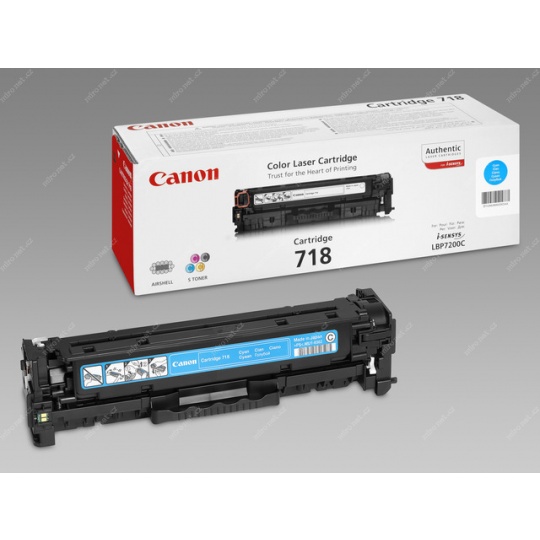 Canon TONER cyan CRG-718C azurový pro i-Sensys LBP7200CDN, LBP7210Cdn, LBP7660CDN, LBP7680CX, MF724Cdw (2 900 str.)