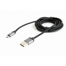 GEMBIRD Kabel USB A Male/Micro B Male 2.0, 1,8m, opletený, černý, blister