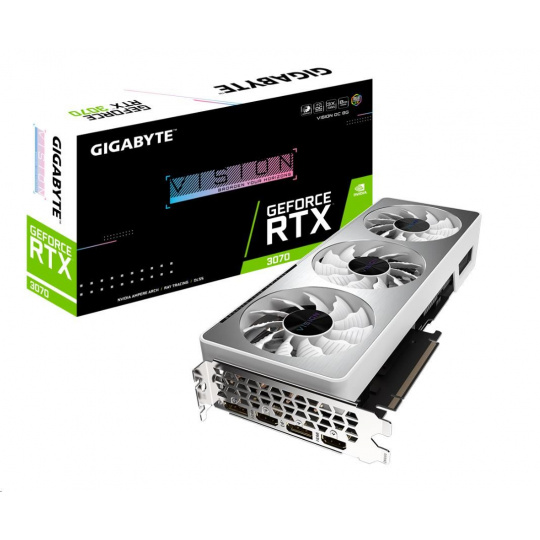 GIGABYTE VGA NVIDIA GeForce RTX 3070 VISION OC 8G LHR Rev. 2.0, RTX 3070, 8GB GDDR6, 2xHDMI, 2x DP