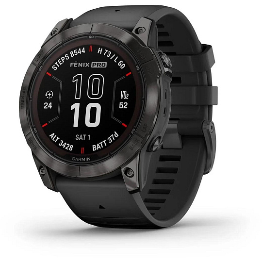 Garmin Fenix 7X PRO Sapphire Solar Carbon Gray DLC Titanium / Black Band, EU Garmin Fenix 7X PRO Sapphire Solar Carbon Gray DLC Titanium / Black Band, EU