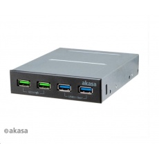 AKASA přední panel HUB 4 Port USB nabíjecí panel s dual Quick Charge 3.0 a dual USB 3.1 porty