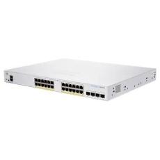 Cisco switch CBS350-24P-4X-UK, 24xGbE RJ45, 4x10GbE SFP+, fanless, PoE+, 195W - REFRESH
