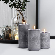 Solight sada LED svíček s časovačem, 3x svíčka, 10/13/15cm, šedá, 2xAA Solight sada LED svíček s časovačem, 3x svíčka, 10/13/15cm, šedá, 2xAA