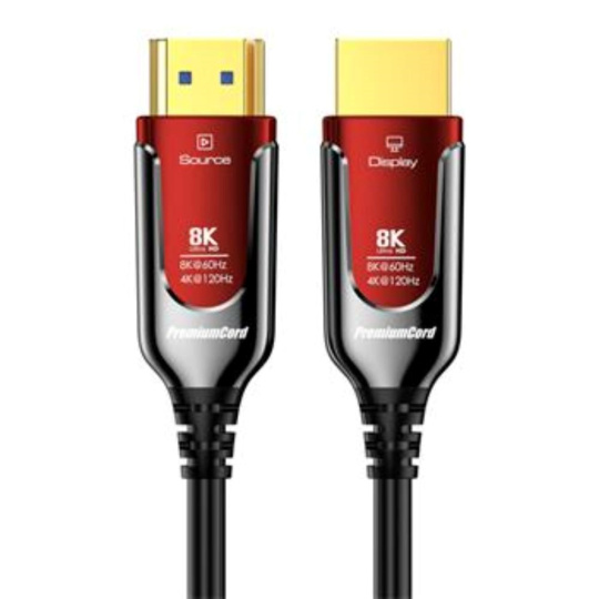 PREMIUMCORD Ultra High Speed HDMI 2.1 optický fiber kabel 8K@60Hz, zlacené 20m PREMIUMCORD Ultra High Speed HDMI 2.1 optický fiber kabel 8K@60Hz, zlacené 20m