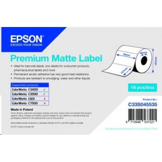 Epson label roll, normal paper, 76x127mm