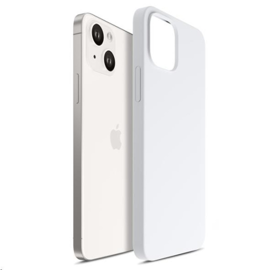 3mk ochranný kryt Hardy Silicone MagCase pro Apple iPhone 15, Silver-White