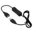 PREMIUMCORD Prodlužovací kabel USB 2.0 s vypínačem, 1m, černá